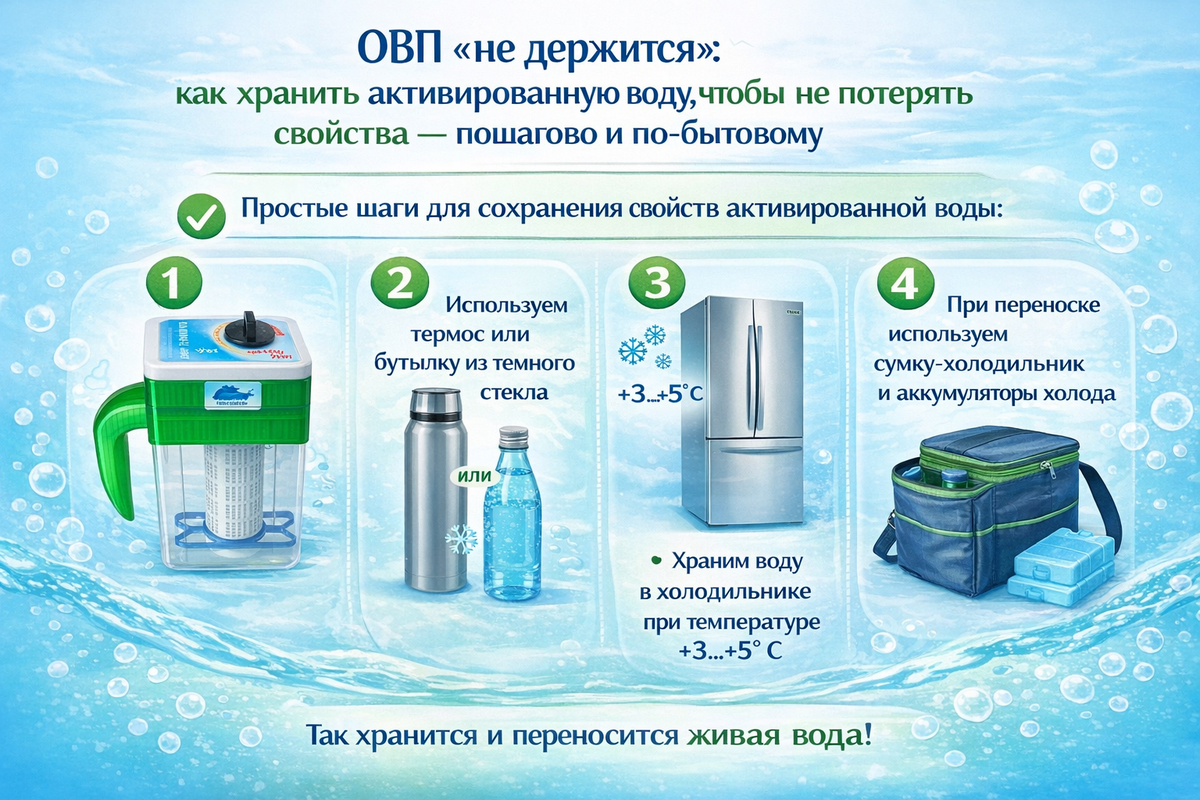 Как сохранить ОВП воды