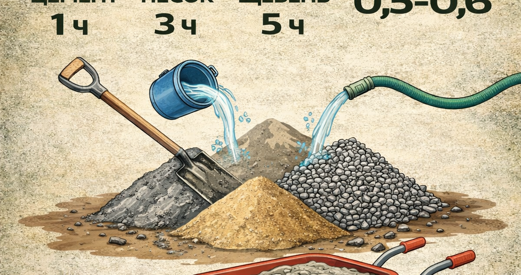 Как правильно замешать бетон для дачных построек