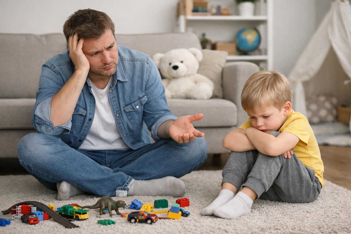Папа не знает чем заняться с малышом