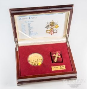 250 долларов 2009 год. Апостол Петр. Либерия. Золото 999 пр - 155.5 грамм. Пруф. Тираж 99 шт