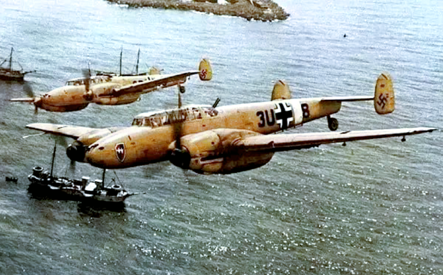 Немецкие тяжелые истребители Messerschmitt Bf. 110.