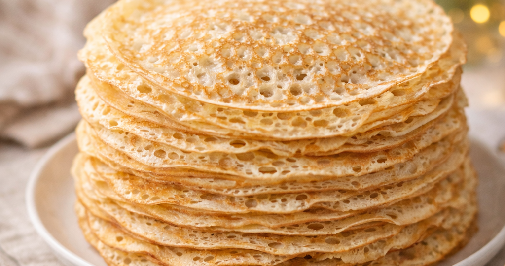 Заварные блины на кипятке с кружевными дырочками — тонкие как салфетка!