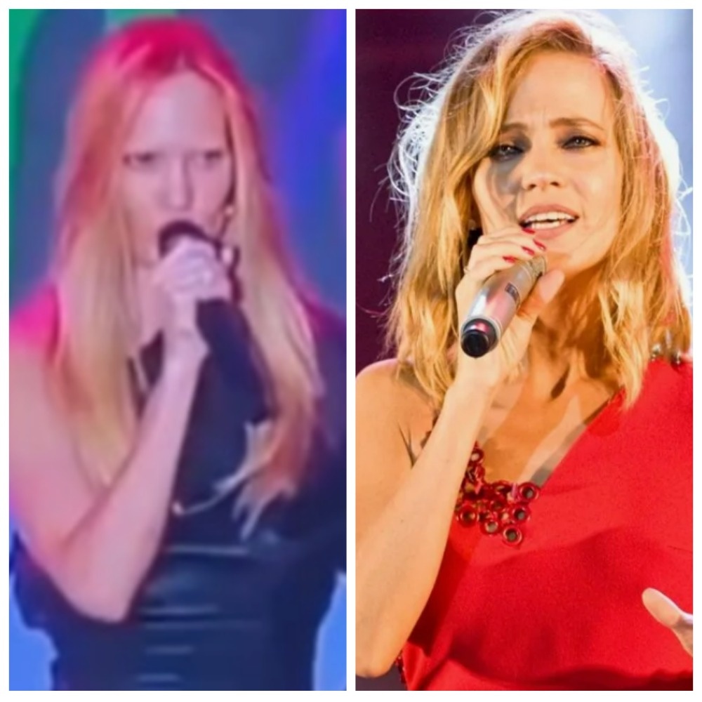 Слева - Глюкоза на скандальном концерте в Красноярске, в 2024г. До этого мы знали Глюкозу, которая справа