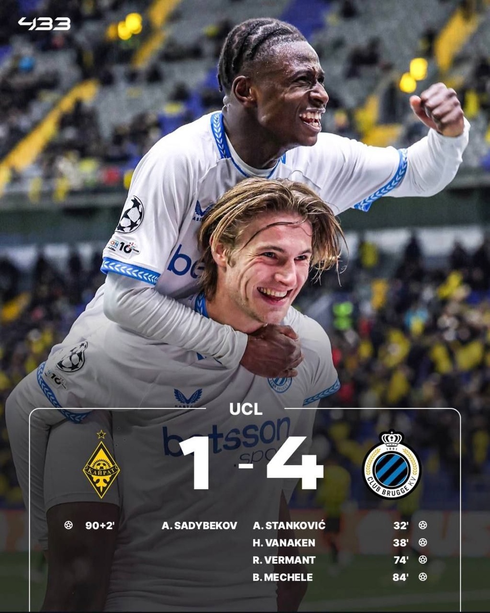 Кайрат (Казахстан) - Брюгге (Бельгия) - 1:4