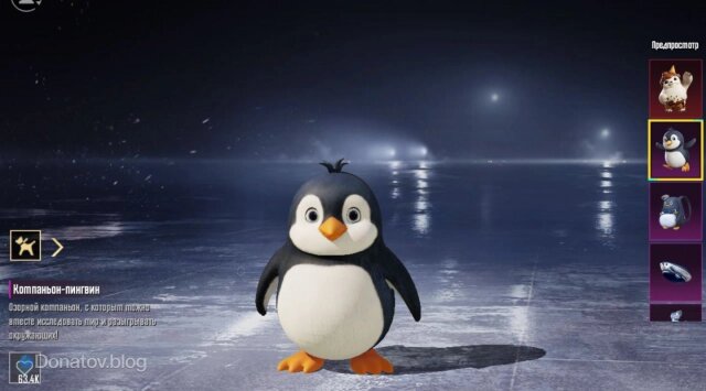    Компаньон-пингвин в PUBG Mobile