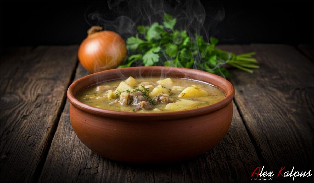 Густой грузинский суп из баранины с горохом