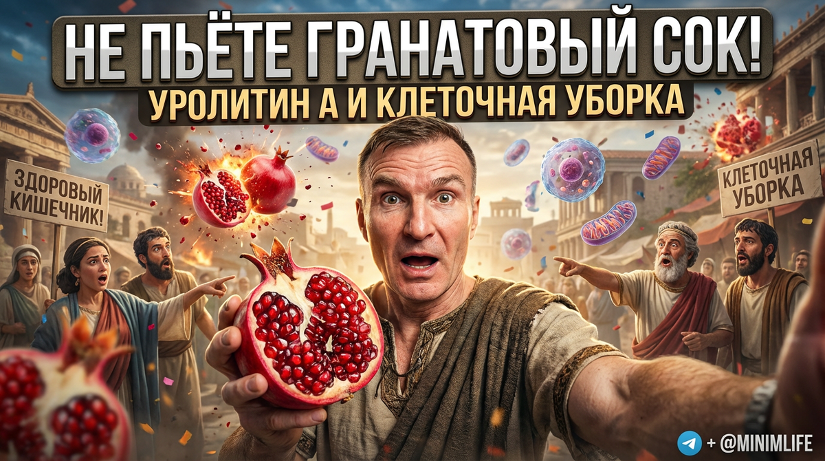 Уролитин А: молекула долголетия, которую нельзя съесть, и почему гранатовый сок вам не поможет