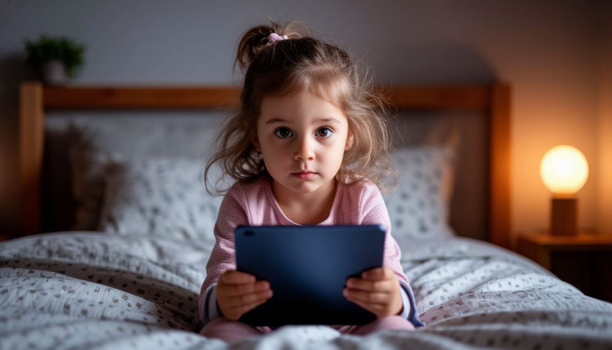 Младшая просит ещё пять минут с планшетом.