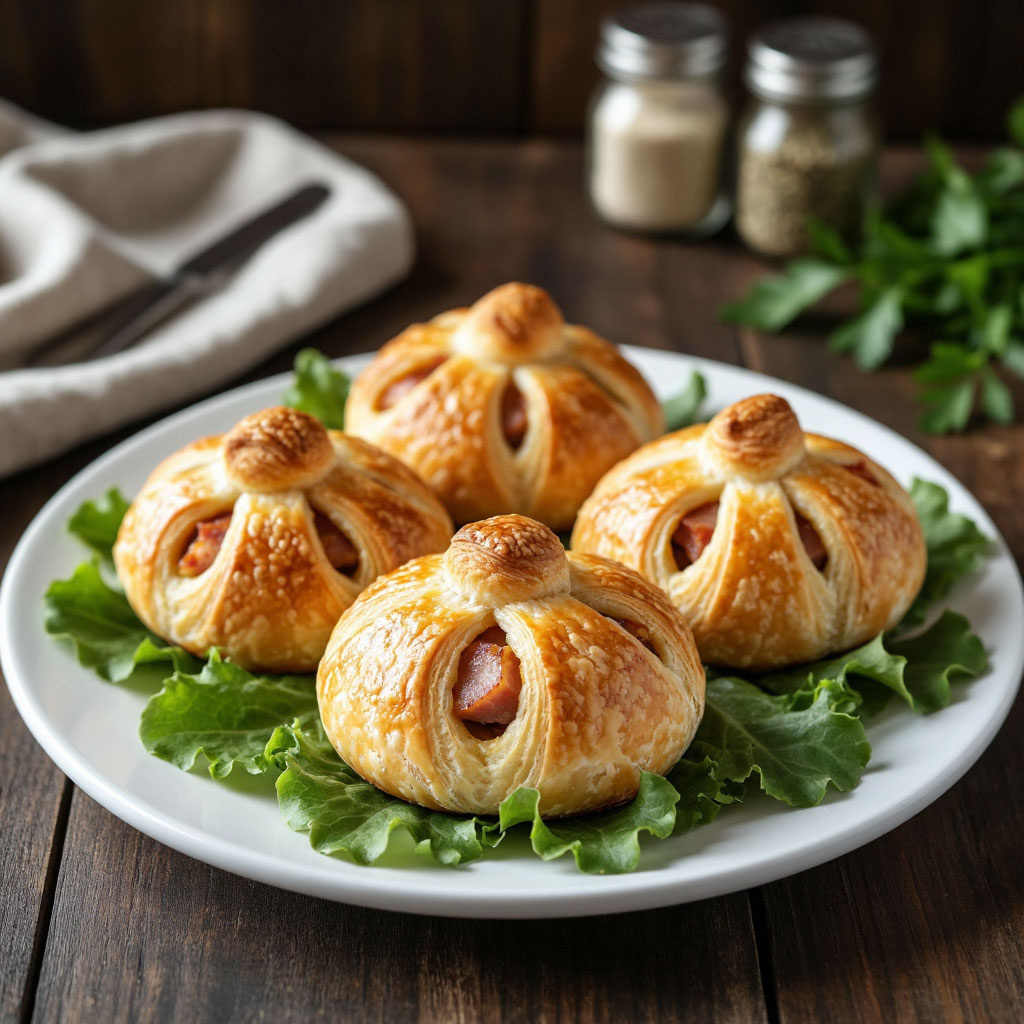 Слойки с ветчиной и сыром из готового теста — быстро, вкусно, аппетитно! 🥐🔥