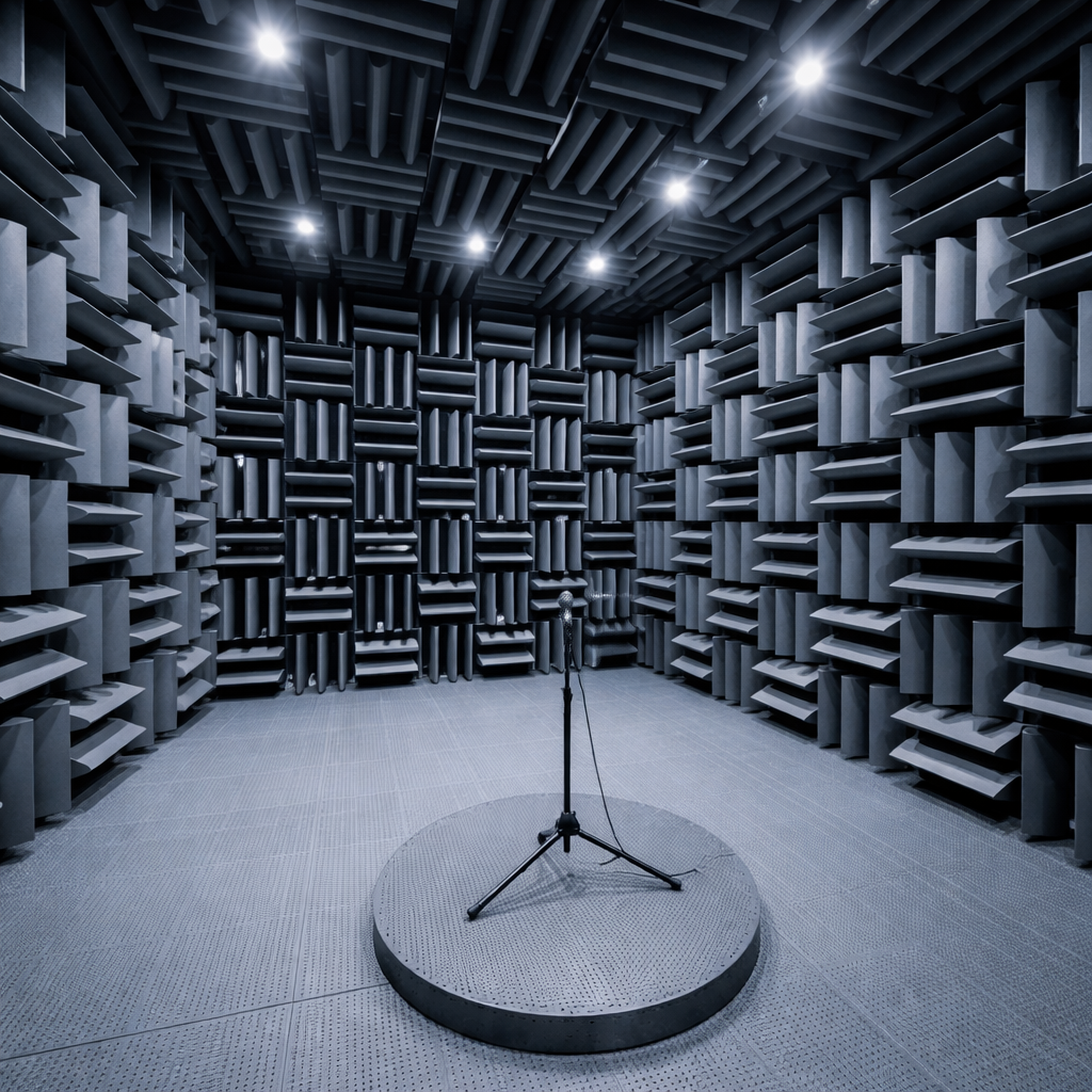 Безэховая камера с клиньями из стекловолокна на стенах