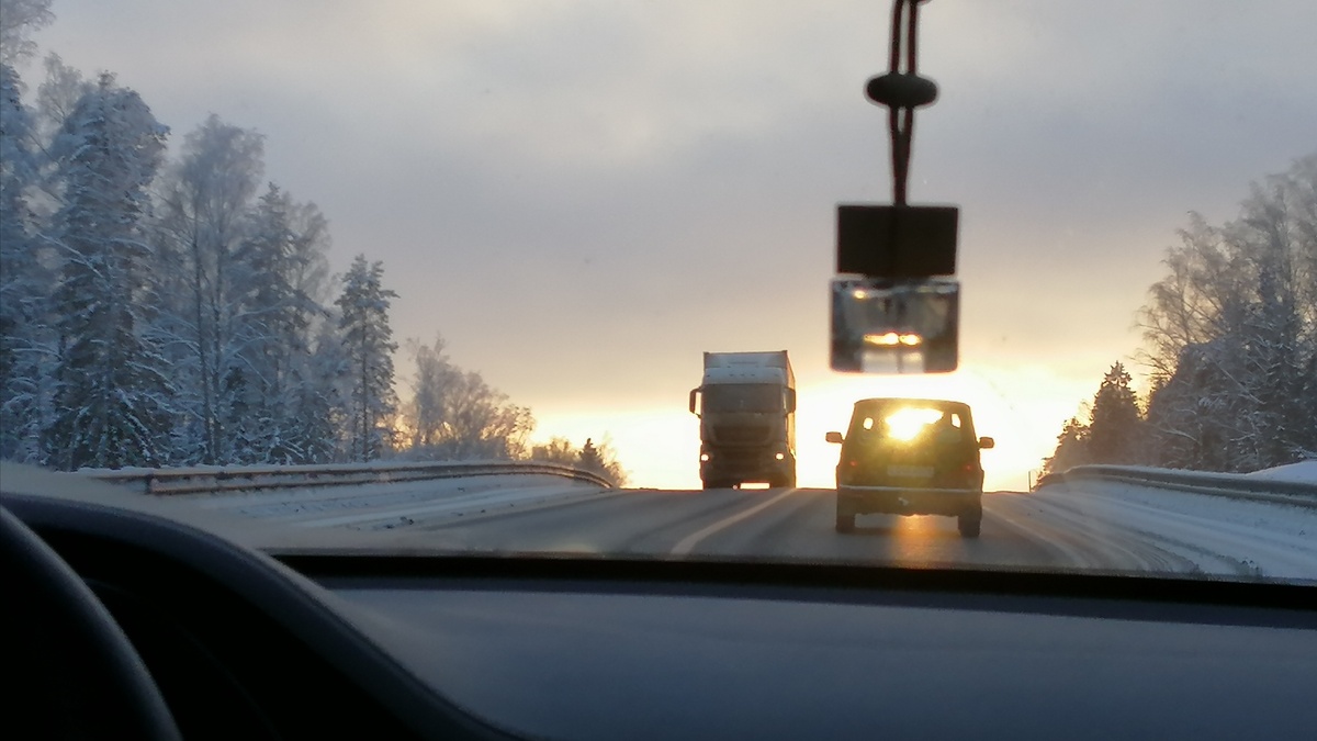 По дороге в аэропорт: мороз и солнце... 😉