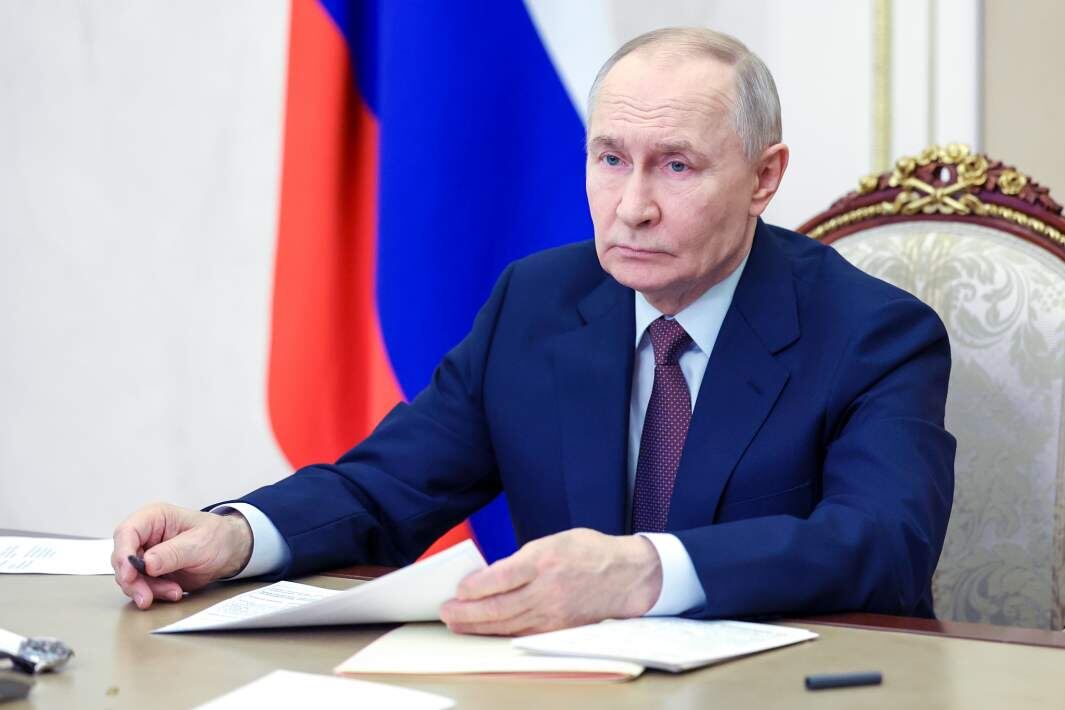 Президент РФ Владимир Путин проводит совещание с членами правительства РФ в режиме видеоконференции. Фото: РИА Новости/Вячеслав Прокофьев