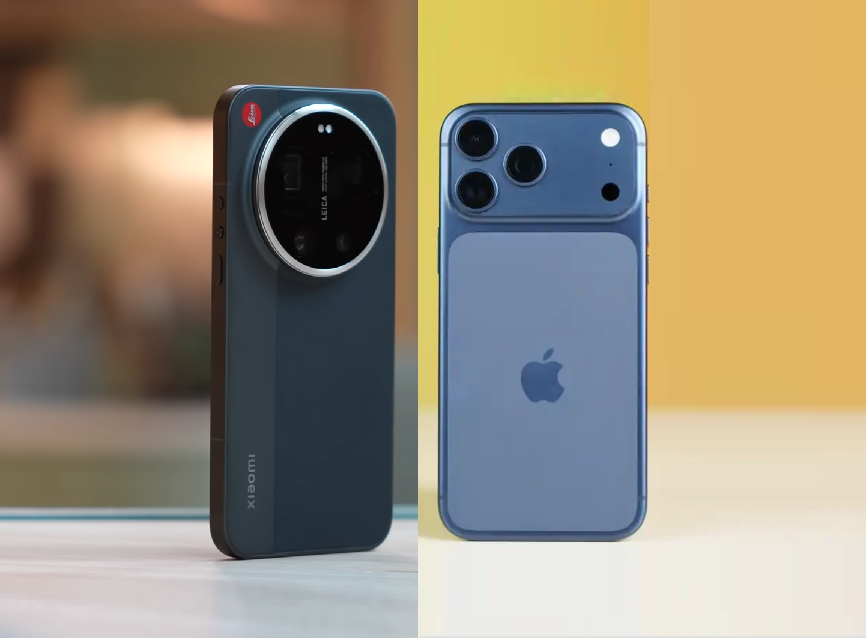 Xiaomi 17 Ultra слева и iPhone 17 Pro Max  справа