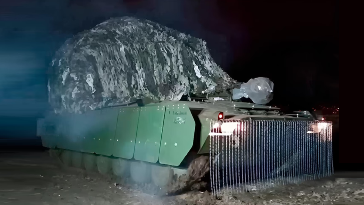 Вот так САУ 2С1 «Гвоздика» защитили комплексной защитой от дронов.