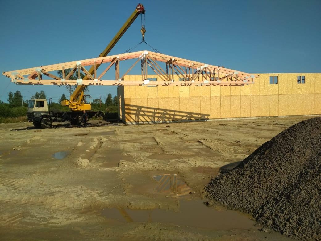 Монтаж стропильной фермы производится за 1 день