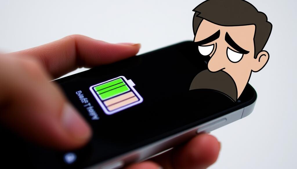    Иллюстрация проблемы с батареей смартфона