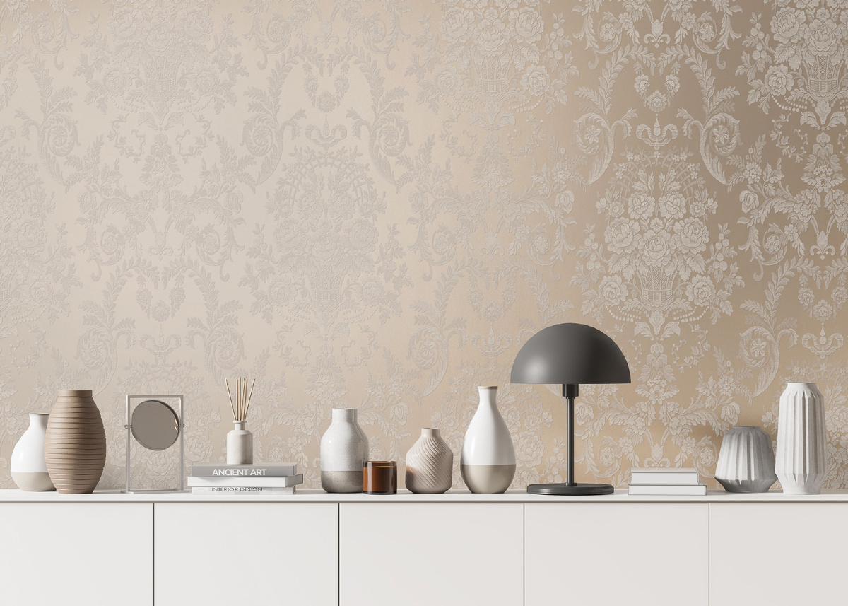 Обои DK7 002/1 «Праздничный букет» из коллекции «Дамаск» от бренда Milassa