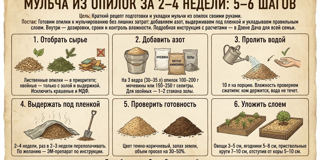 Переработка опилок в мульчу своими руками: пошаговая схема