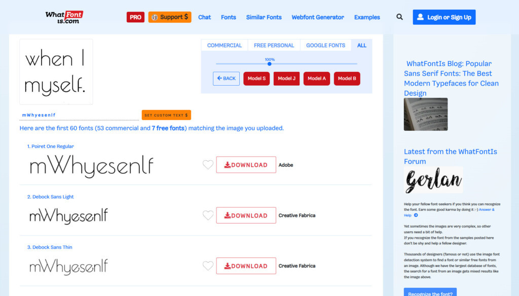 WhatFontIs — один из самых популярных сервисов по распознаванию шрифтов