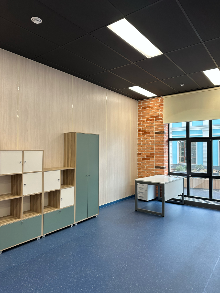 Отделка стен в образовательном учреждении