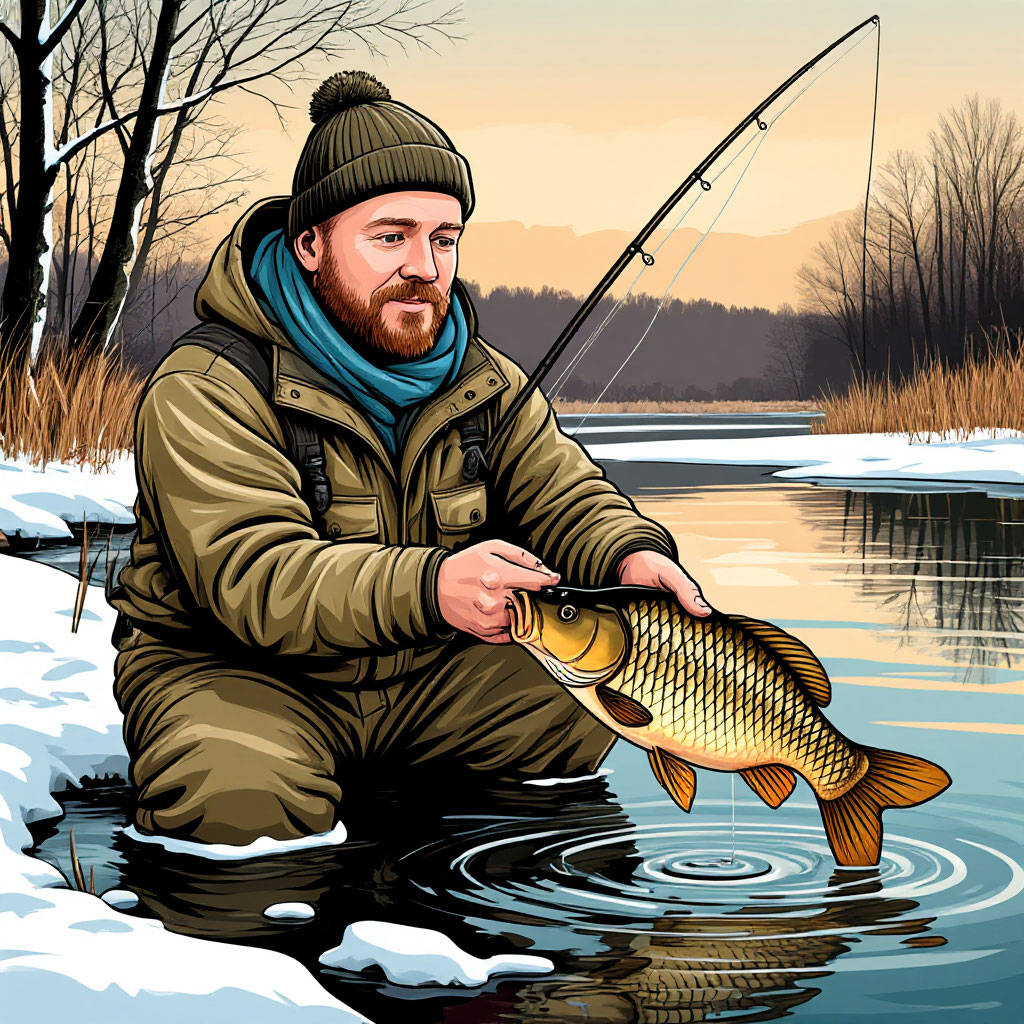 Ловля карася зимой 