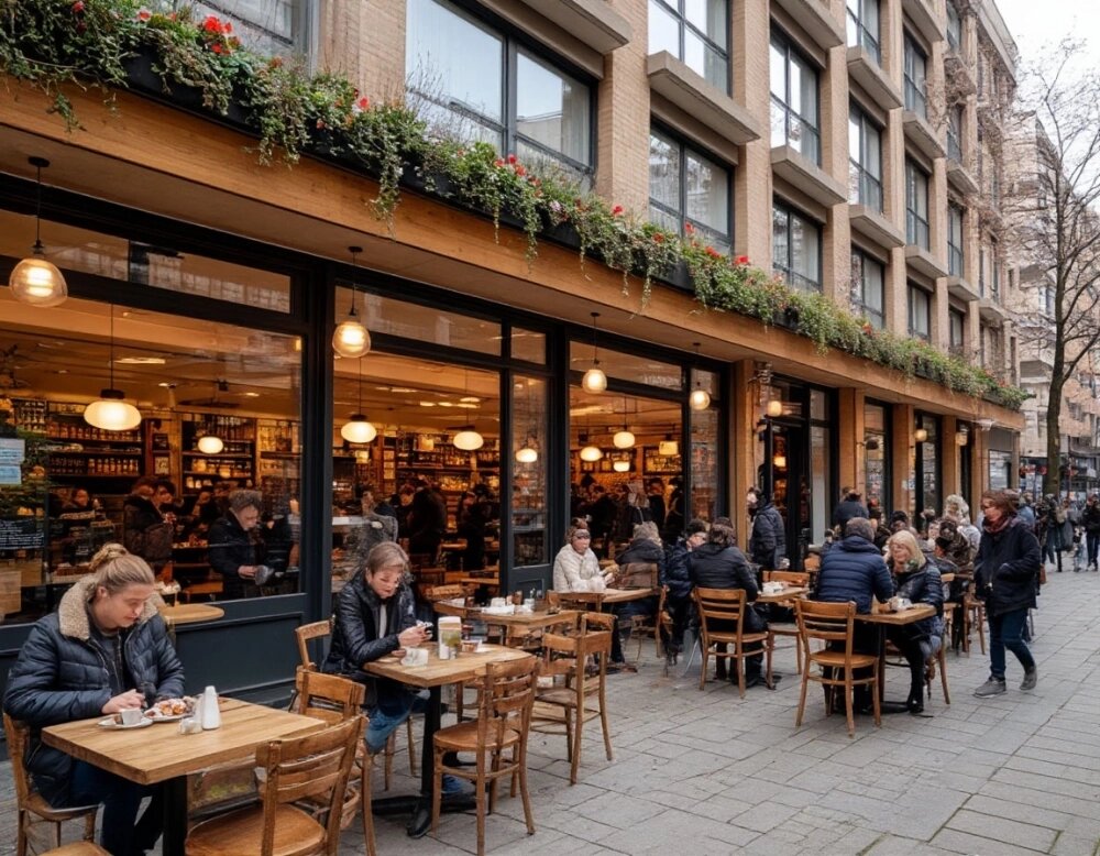    Кафе, расположенные в жилом здании, могут быть как плюсом, так и минусом для жильцов. Фото: сгенерировано нейросетью «Шедеврум»