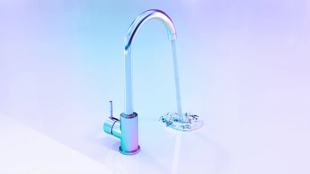 Вода смешивается с воздухом – такой же напор, но меньший расход