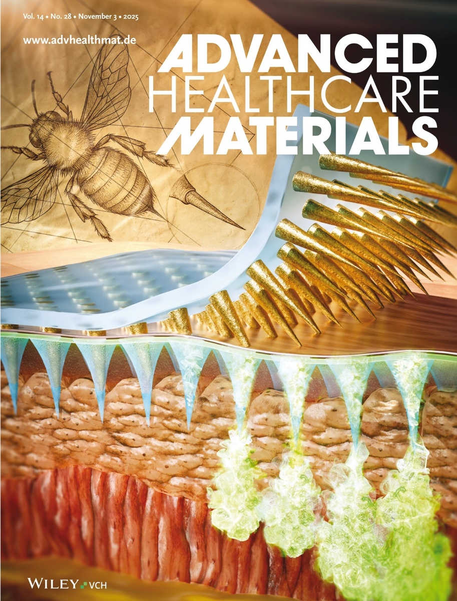 Обложка международного научного журнала «Advanced Healthcare Materials», посвященного данному исследованию [Предоставлено Корейским институтом машиностроения и материалов] 