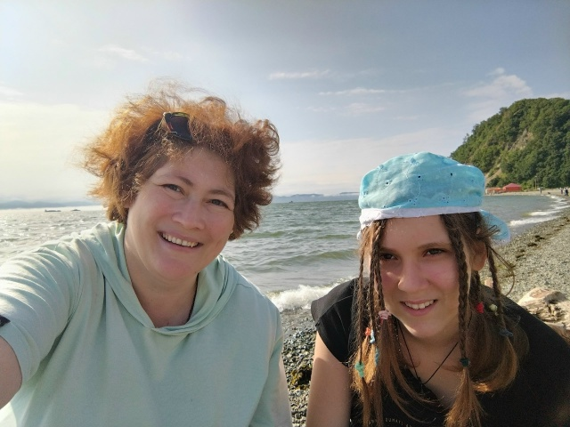 Александра Гучева с дочкой Аней