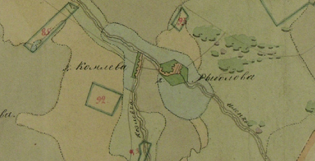 Фрагмент Плана Генерального Межевания Екатерины II.