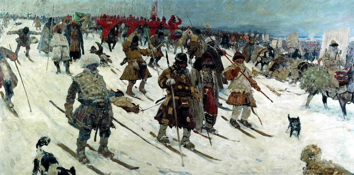 Картина С.В. Иванова «Поход русского войска, XVI век» (1903 г.).