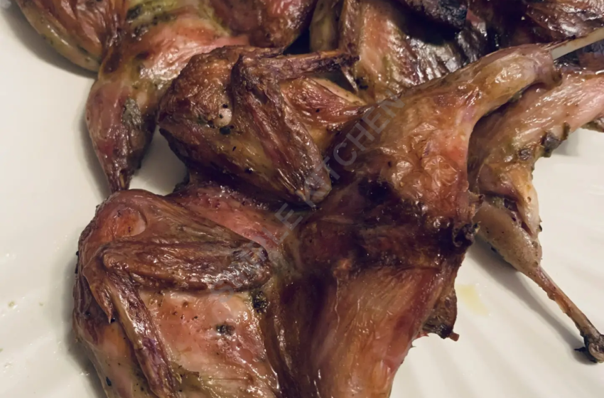 Перепела в соусе песто. 