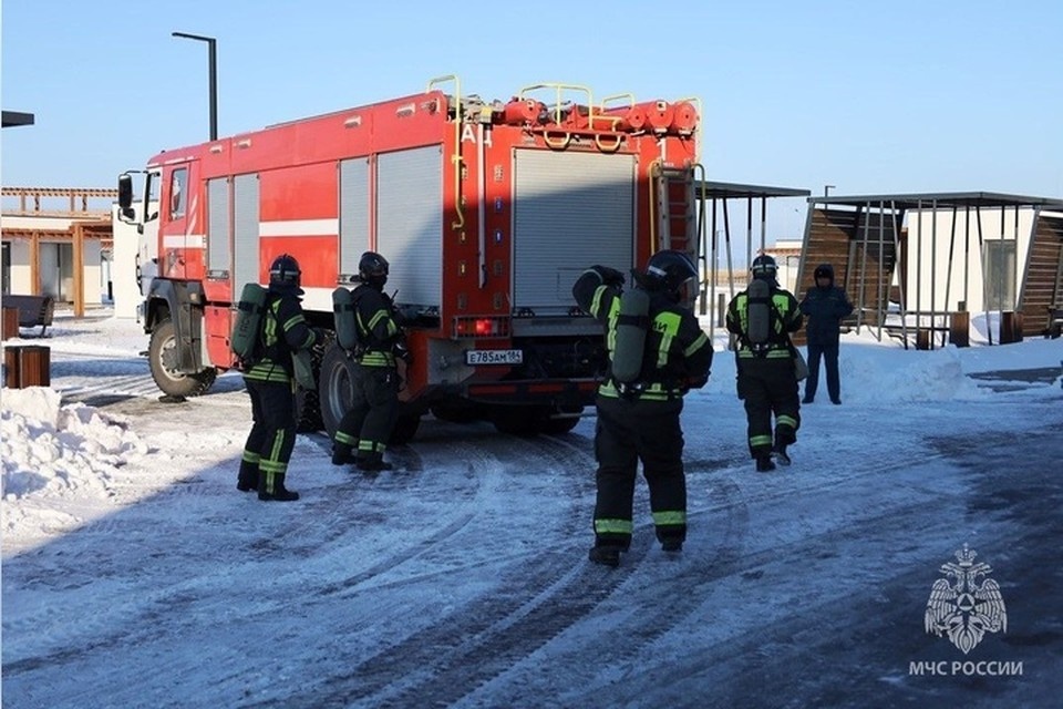    Учебный пожар потушили в поселке "Счастливцево". Фото: ГУ МЧС России по ХО