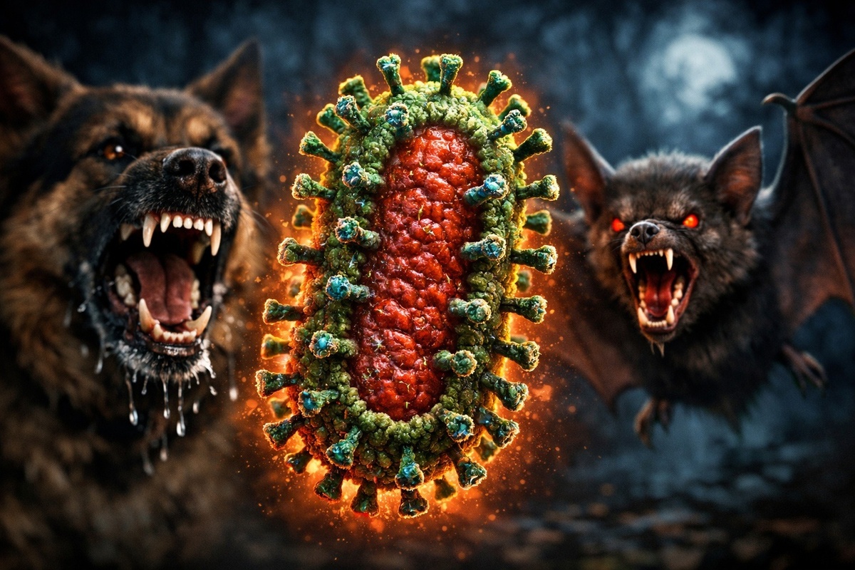    Вирус бешенства движется по нервам к мозгу со скоростью всего несколько миллиметров в час, поэтому болезнь может «спать» месяцами