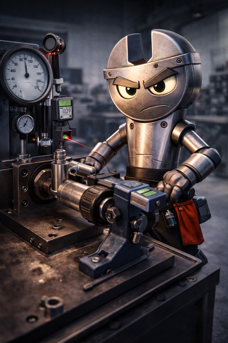 Рис 2.Пример настройки динамометрического ключа на стенде.