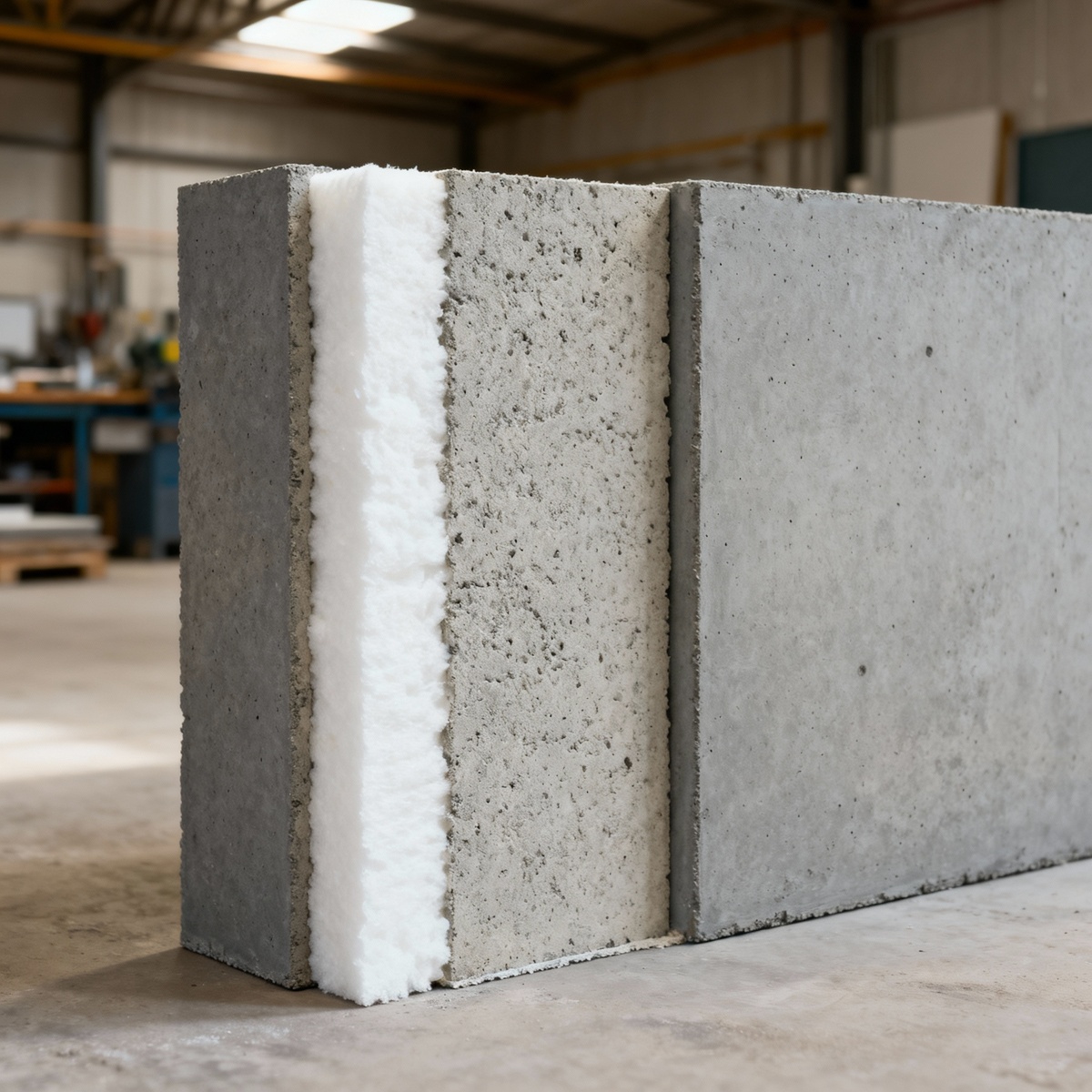 Состав бетонной панели: бетон-утеплитель-бетон