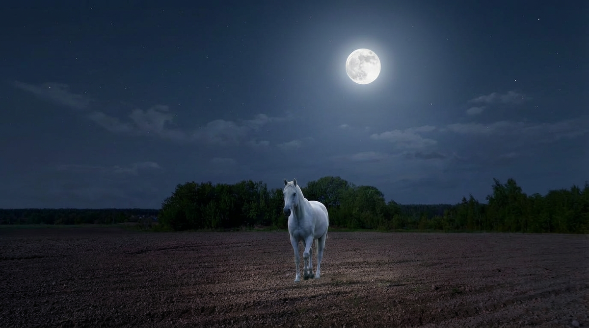 Бродячий клад в облике белой лошади