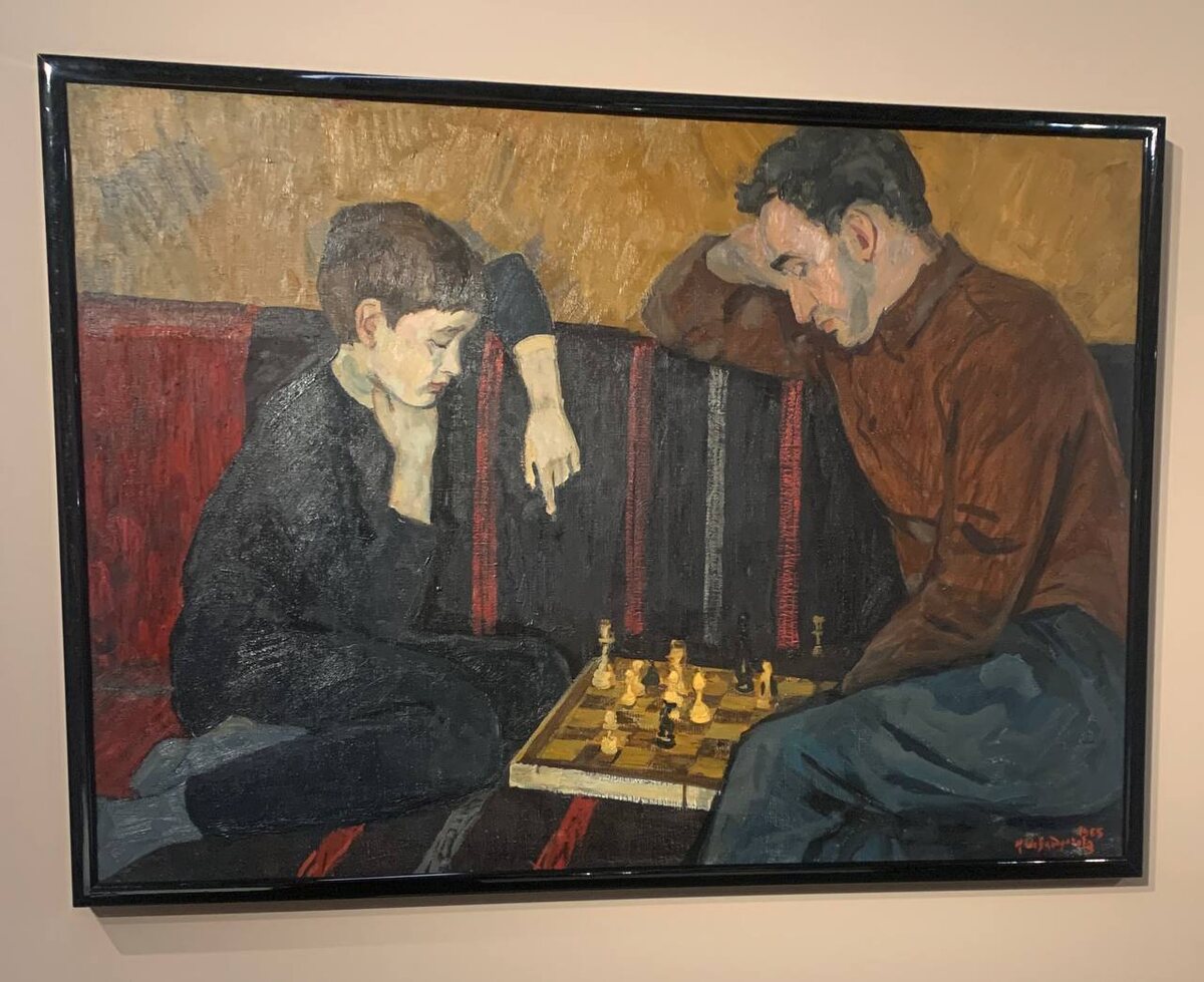 Ирина Шевандронова (1928-1993). Картина "За шахматами", 1965. Государственная Третьяковская галерея 