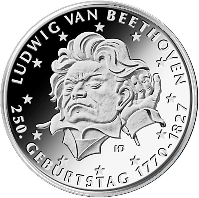    Немецкая монета 20 Евро, выпущенная к 250-летнему юбилею