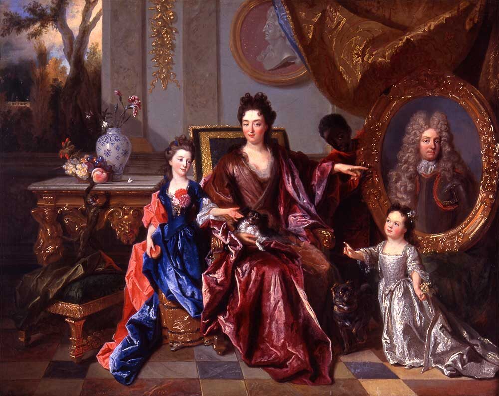Портрет маркизы де Ноай и ее дочерей Анны-Марии и Мари-Анны-Катрин и , худ. Николя де Ларжильер