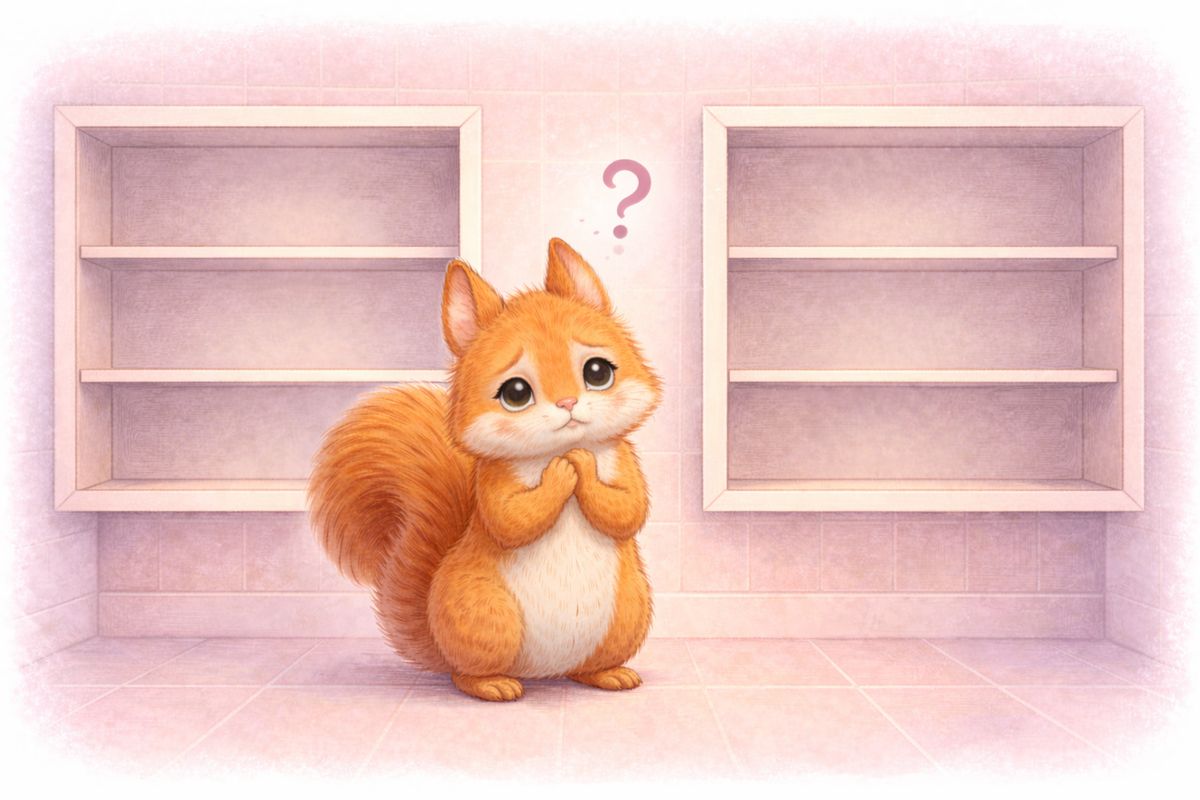 Муся не заметила, как осталась без орехов...