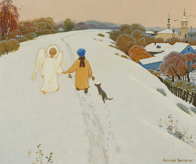  Домой с ангелом. Александр Простев. Петербуржский художник и иконописец. Информация из открытых источников сети Интернет. https://pravoslavie.ru/163015.html?ysclid=mkqxs737cv949109185