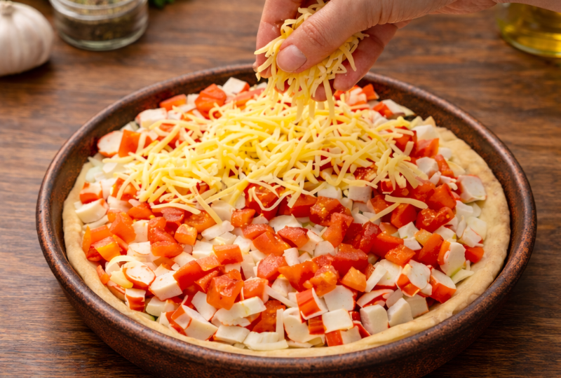 Впервые за очень долгое время попался новый рецепт из крабовых палочек. Это прорыв, ни у кого еще такого рецепта не встречала