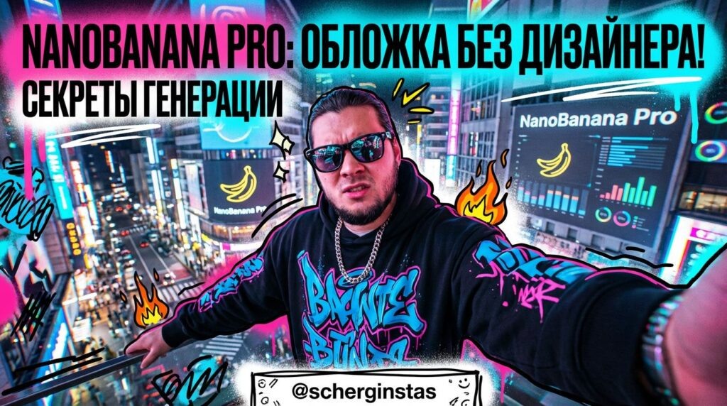    Процесс создания профессиональной обложки для видео в NanoBanana Pro. schergin