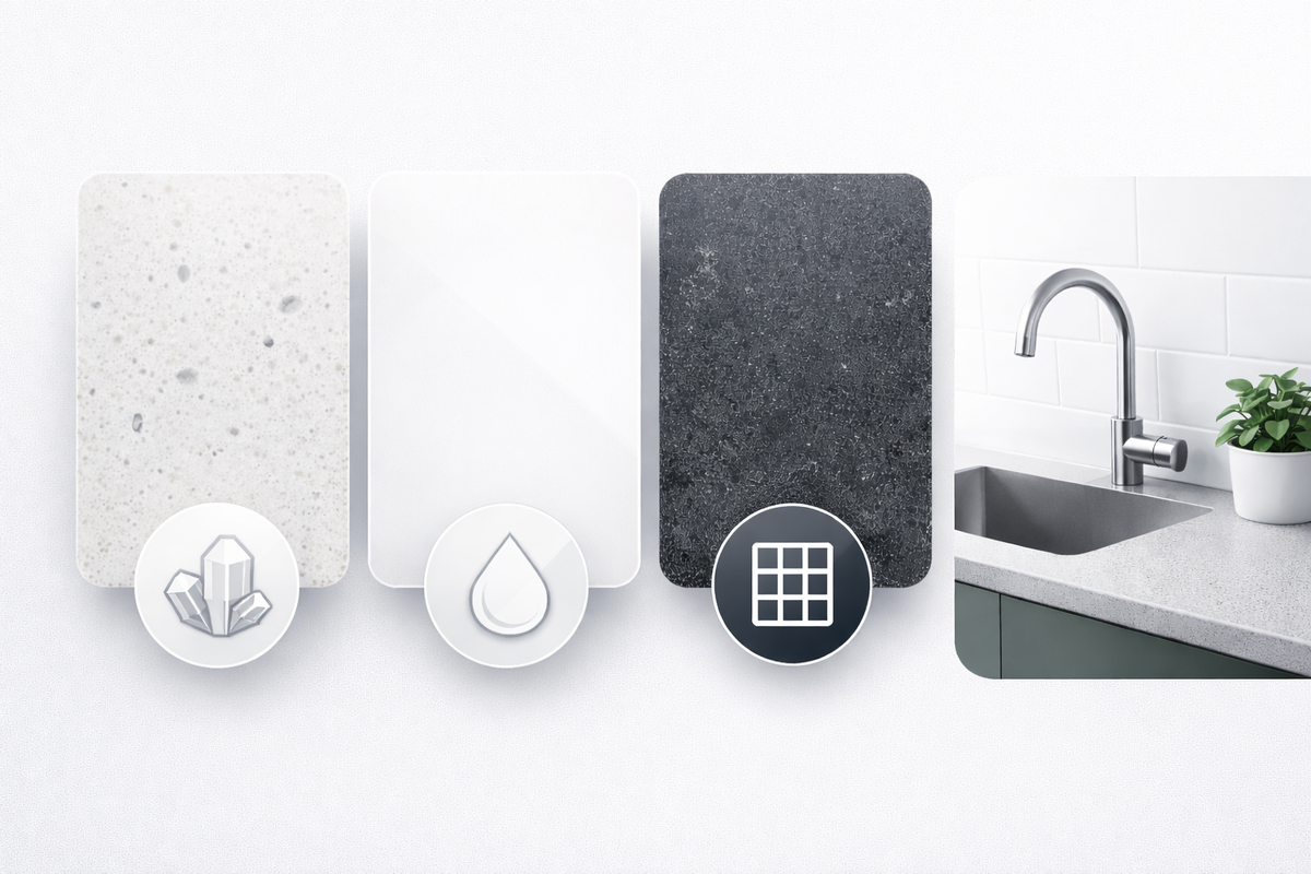 Кварц, акрил или керамогранит— что выбрать в 2025 году? Совет от Альтпроф.