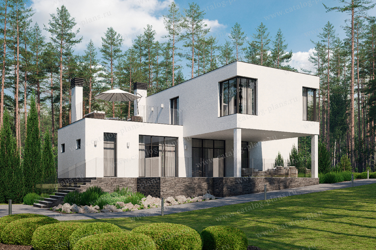 Общая площадь: 178 м²

Террасы,балконы: 112,62 м²

Габариты: 17.9x12.65 м