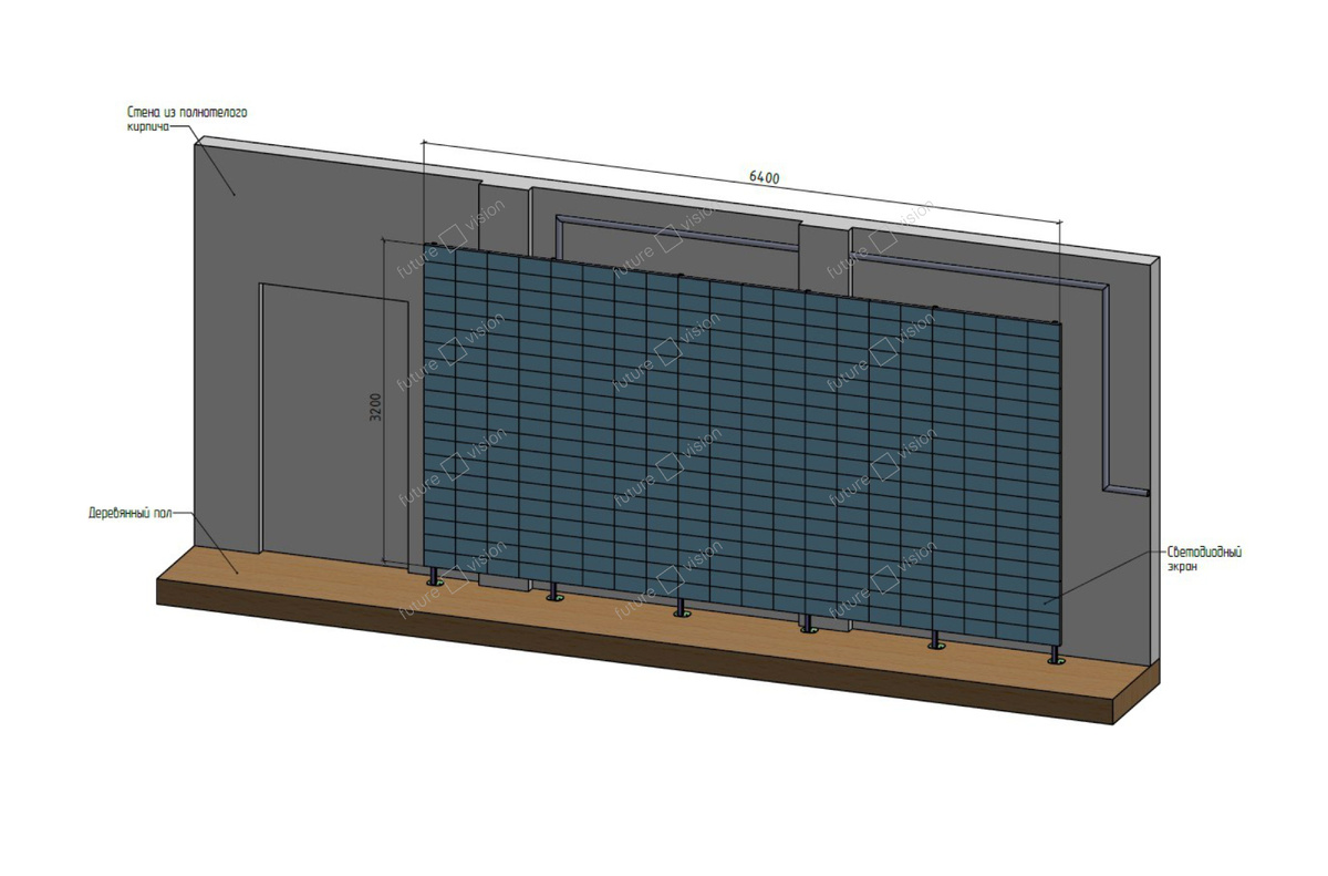 Чертеж внутреннего светодиодного экрана