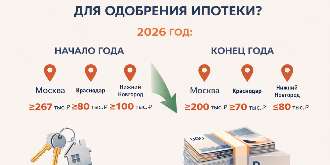 Сколько нужно зарабатывать для одобрения ипотеки в 2026 году