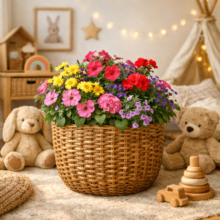    5 креативных идей использования плетеных кашпо из ротанга в комнате ребенка. Loza