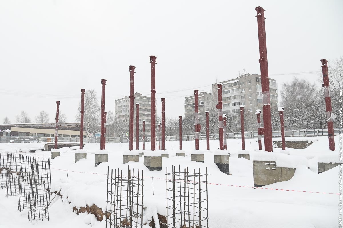Стройплощадка ледовой арены на ул. Фрунзе / фото: пресс-служба администрации Нижнего Тагила
